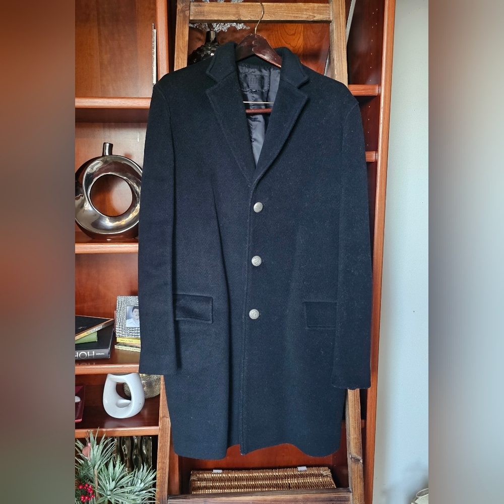 Men's Black Wool Coat
